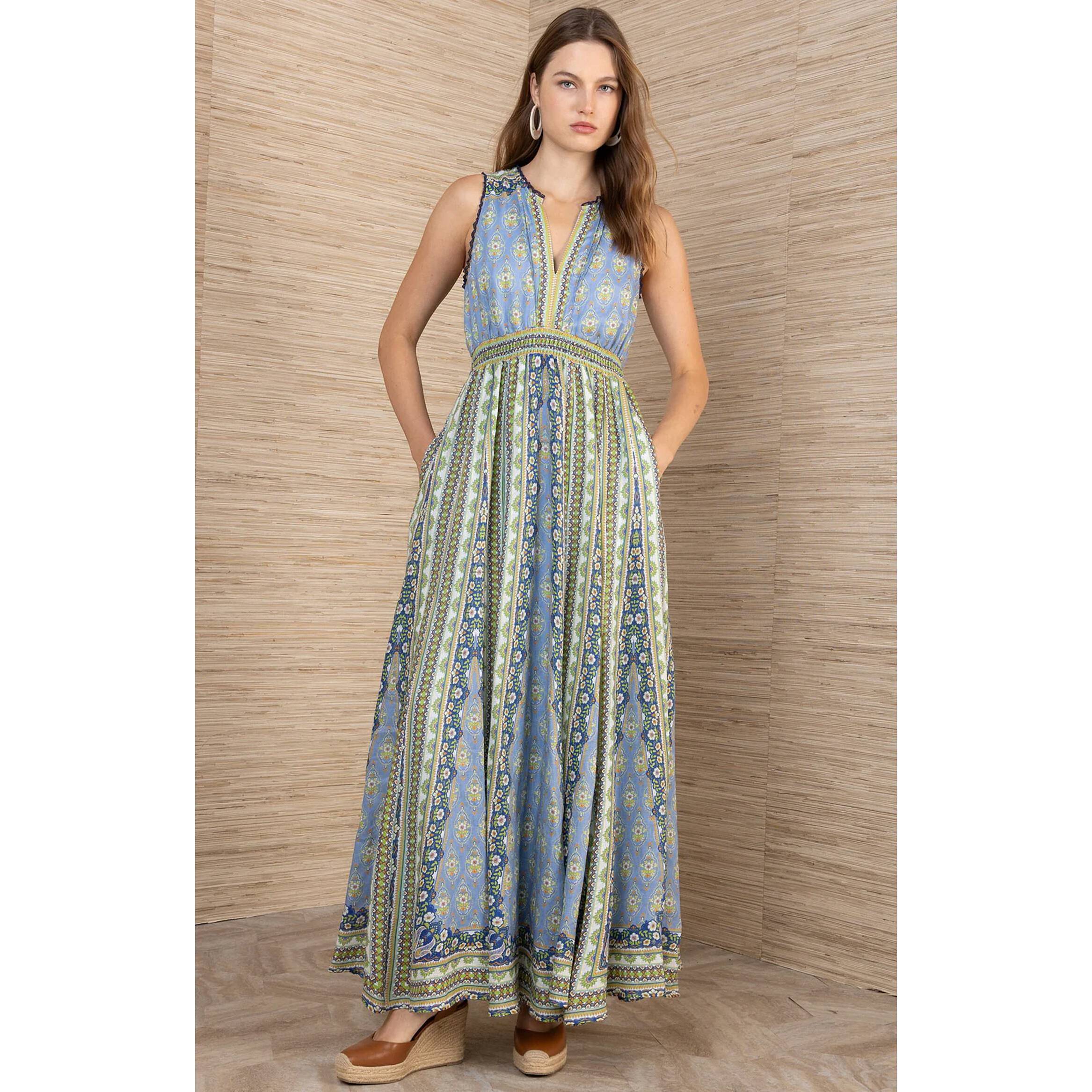 New Hale Bob Solana Maxi Dress In Blue